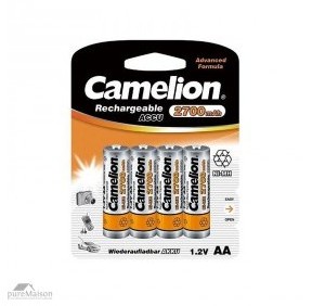 4 piles rechargeables AA-LR6 NiMH 2700mAh Camelion