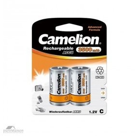 2 piles rechargeables C-R14 NiMH 3500mAh Camelion