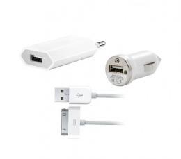 Kit chargeur prise et allume-cigare pour iPhone 4