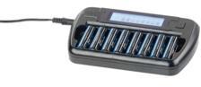 Chargeur pour 8 accus AA/AAA avec minuteur de sécu