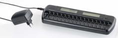 Chargeur pour 16 accus AA AAA avec minuteur de sécurité Chargeur pour 16 accus AA