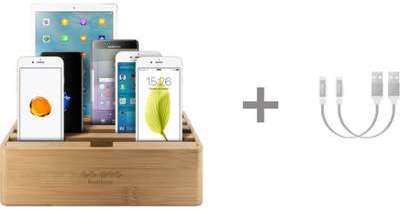 Novodio Ze Box Bamboo - Station de charge 6 ports