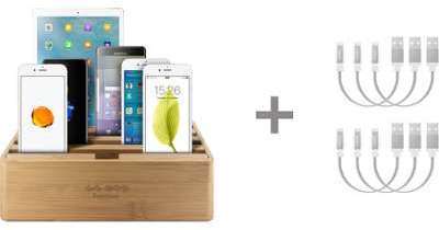 Novodio Ze Box Bamboo - Station de charge 6 ports