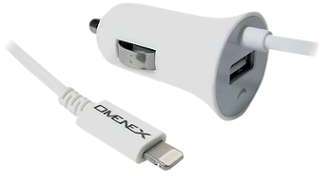 Chargeur allume cigare OMENEX Apple Lightning MFI Blanc Chargeur allume cigare OMENEX