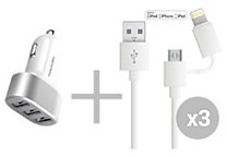 Pack Car Charger - Novodio Multi Car Fast Charger