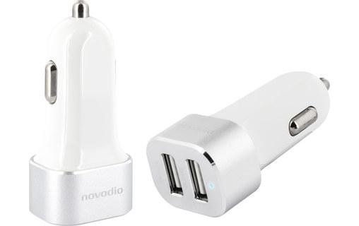 Novodio Dual Car Fast Charger Silver - Chargeur vo