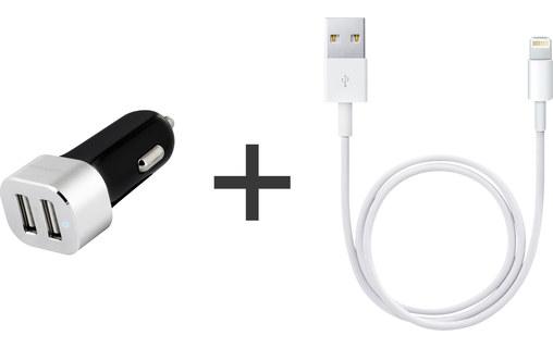 Novodio Dual Car Fast Charger Noir 2 X 2,4A + Câbl
