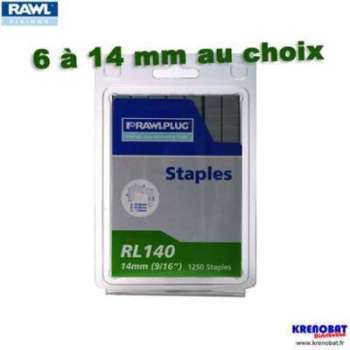 1250 agrafes RL140 6 à 14 mm gamme pro RAWL