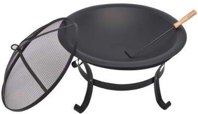 VidaXL Foyer en acier 55 cm Noir VidaXL Foyer en acier 55 cm