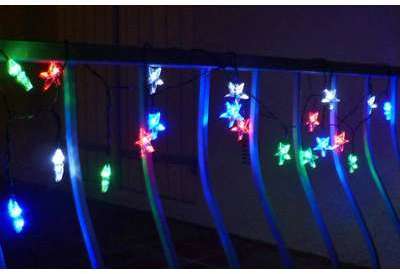 Guirlande solaire étoiles multicolores 20 LEDs 5 8cm Guirlande solaire étoiles