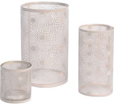 Photophore dentelle blanc (Lot de 3)