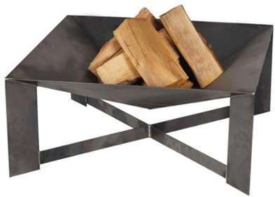 Brasero en acier pieds croisés design Brasero en acier pieds croisés