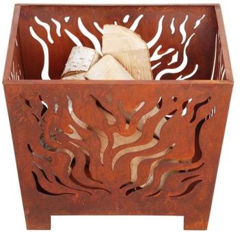 Esschert Design Brasero carré coloris rouille FF16