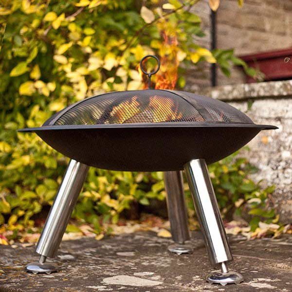 Braséro ovale Noir avec 3 pieds Inox Stamford - La
