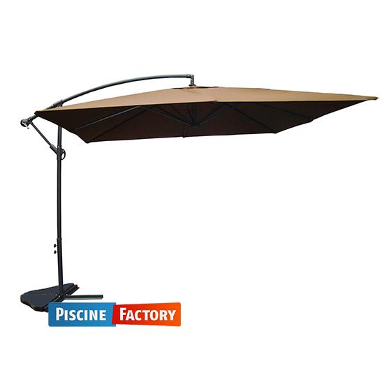 Parasol à Pied déporté Rond Ø 300 cm - Chocolat
