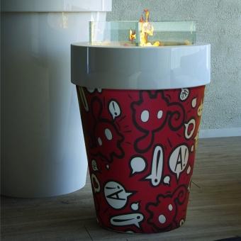 Cheminée bioéthanol à poser au sol Hugo Pop Art