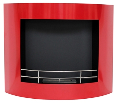 Cheminée bio éthanol murale contemporaine rouge VP