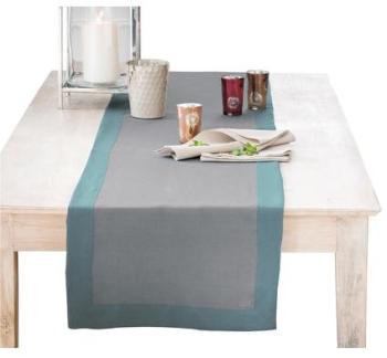 Chemin de table Lin déperlant Gris souris et Célad