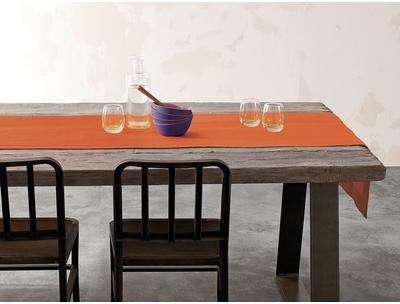 Chemin de table Lin déperlant Orange Delices De Li