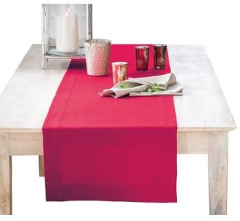 Chemin de table Lin déperlant Rouge basque Delices