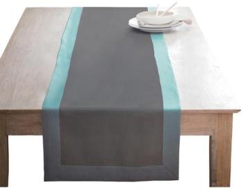 Chemin de table Métis (lin et coton) Gris et célad