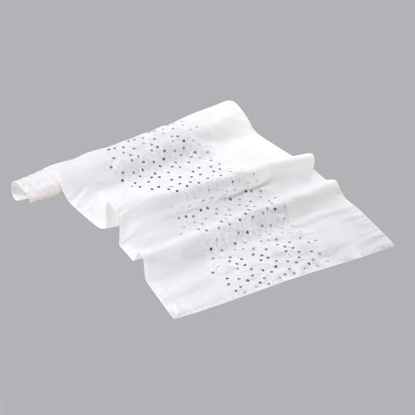 Chemin de table (L140 cm) Steely Blanc