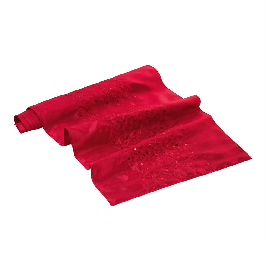 Chemin de table (L140 cm) Steely Rouge