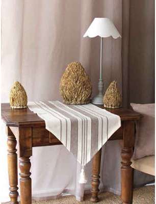 Chemin de Table Rayé en 100% Coton