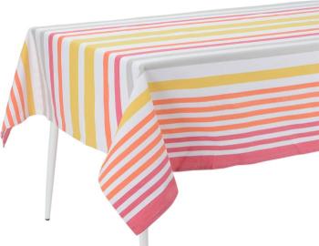 Nappe enduite à rayures multicolores Rectangle