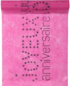 Chemin de table Joyeux anniversaire Fuchsia