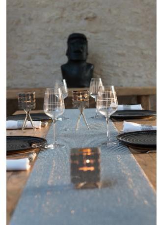 Chemin de table cotte de maille inox ARGENT INOX L