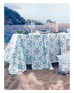 Le chemin de table env. 50x140cm de Proflax bleu