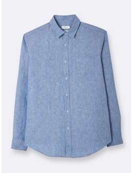 Chemise homme droite en lin bleu Chemise homme droite en lin