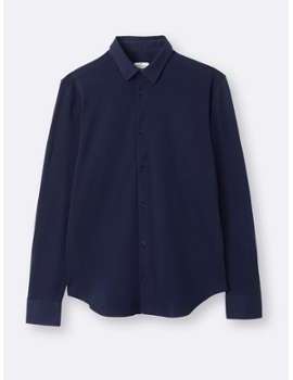 Chemise homme ajustée New Slim en maille recyclée bleu Chemise homme ajustée New