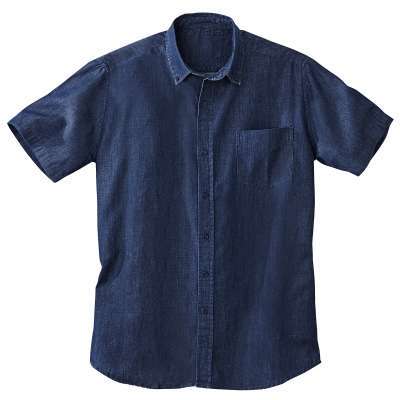 Chemise denim manches courtes
