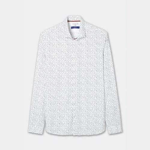 Chemise Imprimée Slim Blanc Homme