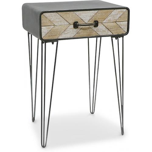 Table de chevet Hairpin 1 tiroir - Orson Bois natu