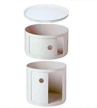 KARTELL table de chevet ronde COMPONIBILI BLANC