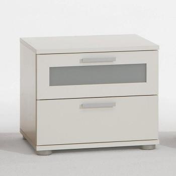 Table de chevet 2 tiroirs couleur blanc ou bois PE