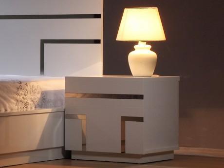 Chevet LUMINESCENCE - 2 tiroirs - MDF laqué blanc