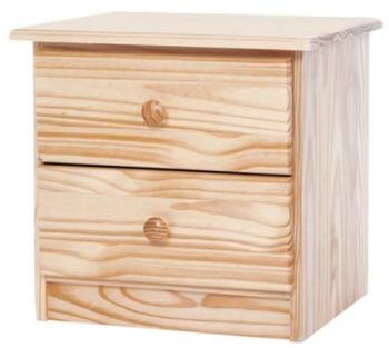 Chevet 2 tiroirs en Pin massif 41x44x40 cm