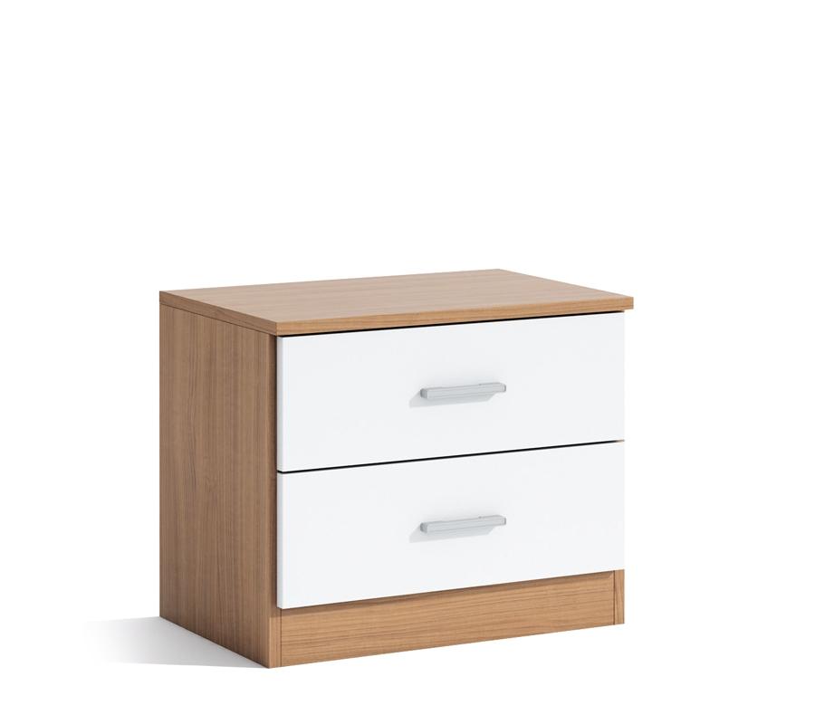 Chevet couple 2 tiroirs noyer