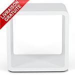 Chevet design cube blanc laqué Cube de rangement e
