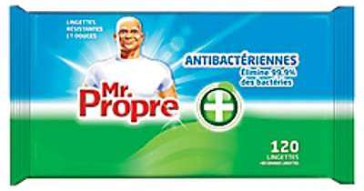 Lingettes nettoyantes Mr Proper Antibactériennes - Lingettes nettoyantes Mr Proper
