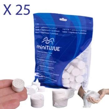 Lingettes compressées en pastilles. 25 rince-doigt