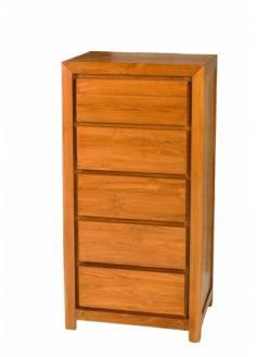 Chiffonnier Moderne 5 Tiroirs Style Colonial en Teck Chiffonnier Moderne 5 Tiroirs