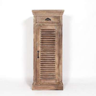Chiffonnier bois massif patine blanchie