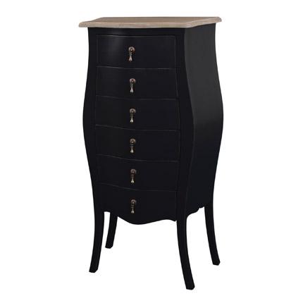 Chiffonnier 6 tiroirs noir