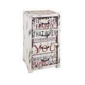 Chiffonnier 4 tiroirs en bois et métal avec imprim