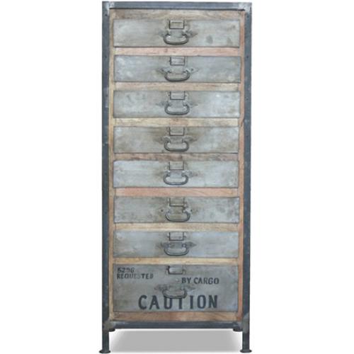 Chiffonier vintage industriel - Acier et bois - 8